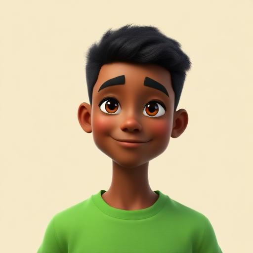 Calm Black teen boy