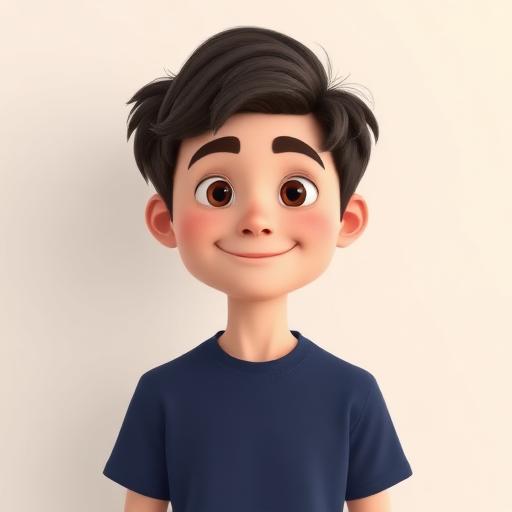 Calm white teen boy